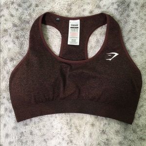 Like new Gymshark Vital Seamless Sports Bra Cherry Brown Marl (Size L)